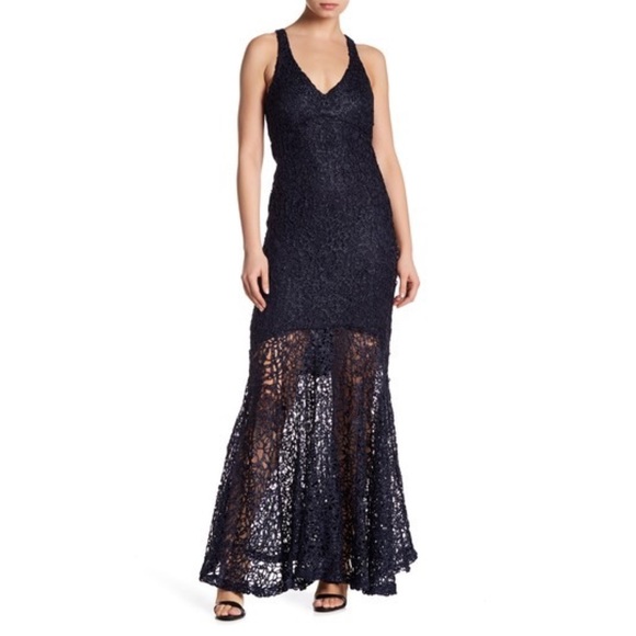 MARINA Dresses & Skirts - MARINA LACE CUTOUT BACK GOWN